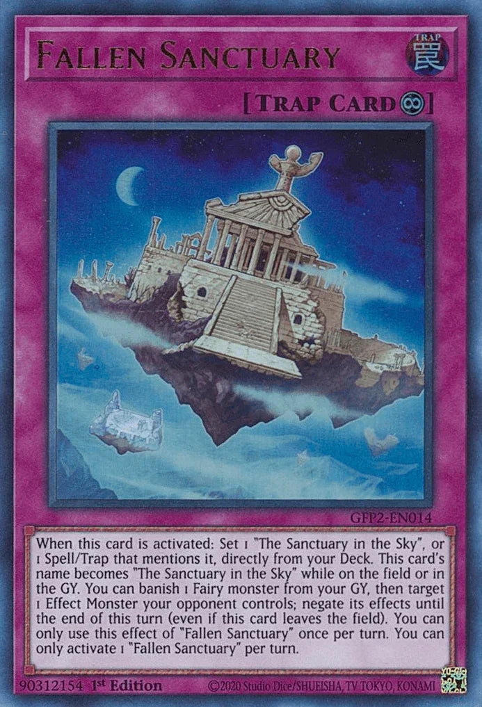 1st Edition, Continuous Trap, Ghosts From the Past: The 2nd Haunting, Trap, Ultra Rare Fallen Sanctuary [GFP2-EN014] Ultra Rare - Trading Card World