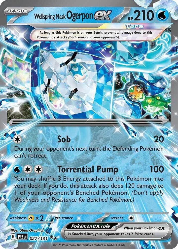 Scarlet & Violet: Prismatic Evolutions Wellspring Mask Ogerpon ex (027/131) [Scarlet & Violet: Prismatic Evolutions] - Trading Card World