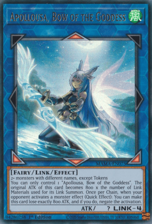 1st Edition, Fairy, Link/Effect Monster, Magnificent Mavens, Ultra Rare, Wind Apollousa, Bow of the Goddess [MAMA-EN075] Ultra Rare - Trading Card World