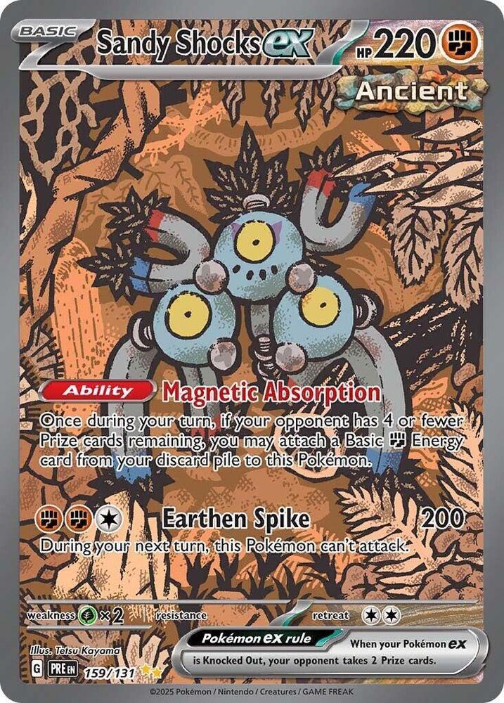 159, Fighting, Grass [x2], Holofoil, Scarlet & Violet: Prismatic Evolutions, Special Illustration Rare Sandy Shocks ex (159/131) [Scarlet & Violet: Prismatic Evolutions] - Trading Card World