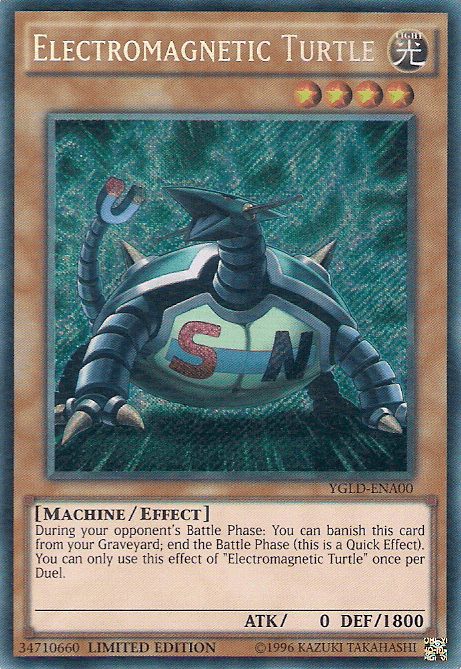 Effect Monster, King of Games: Yugi's Legendary Decks, Light, Limited, Machine, Secret Rare Electromagnetic Turtle [YGLD-ENA00] Secret Rare - Trading Card World