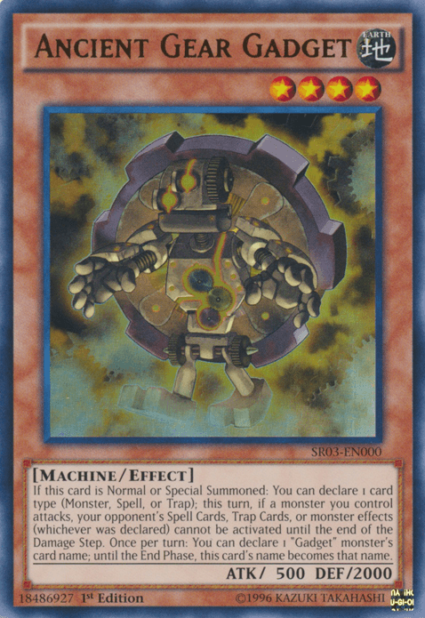 1st Edition, Earth, Effect Monster, Machine, Structure Deck: Machine Reactor, Ultra Rare, Unlimited Ancient Gear Gadget [SR03-EN000] Ultra Rare - Trading Card World