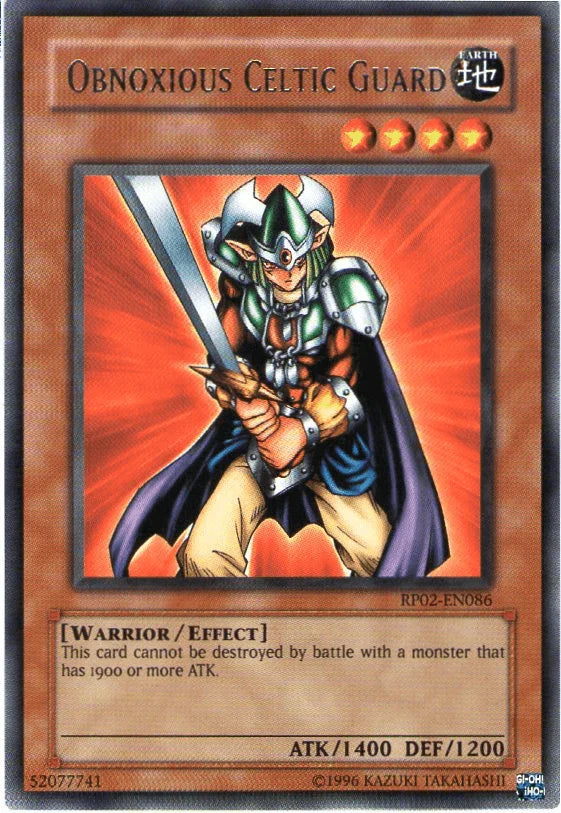 Earth, Effect Monster, Rare, Retro Pack 2, Unlimited, Warrior Obnoxious Celtic Guard [RP02-EN086] Rare - Trading Card World