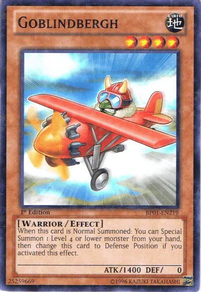 1st Edition, Battle Pack: Epic Dawn, Earth, Effect Monster, Starfoil Rare, Unlimited, Warrior Goblindbergh [BP01-EN219] Starfoil Rare - Trading Card World