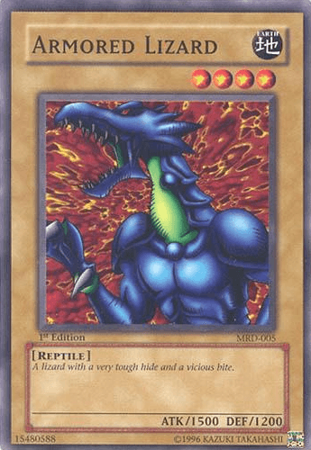 1st Edition, Common, Earth, Metal Raiders, Normal Monster, Reptile, Unlimited Armored Lizard [MRD-005] Common - Trading Card World