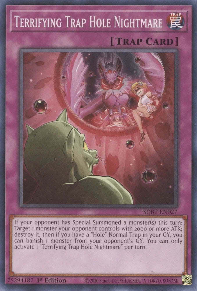 1st Edition, Common, Normal Trap, Structure Deck: Beware of Traptrix, Trap Terrifying Trap Hole Nightmare [SDBT-EN027] Common - Trading Card World