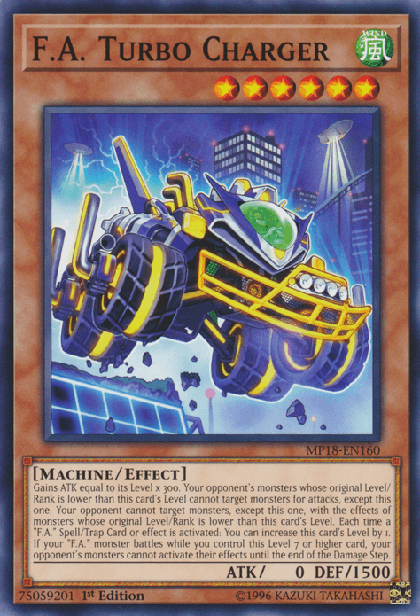 1st Edition, 2018 Mega-Tins Mega Pack, Common, Effect Monster, Machine, Wind F.A. Turbo Charger [MP18-EN160] Common - Trading Card World