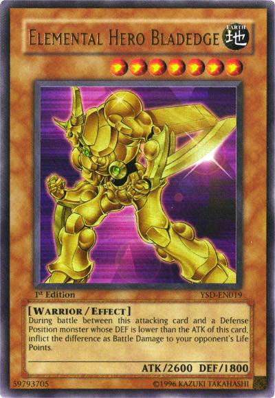 1st Edition, Earth, Effect Monster, Starter Deck 2006, Ultra Rare, Unlimited, Warrior Elemental Hero Bladedge [YSD-EN019] Ultra Rare - Trading Card World