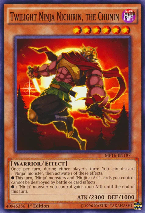 1st Edition, 2016 Mega-Tins Mega Pack, Common, Dark, Effect Monster, Unlimited, Warrior Twilight Ninja Nichirin, the Chunin [MP16-EN187] Common - Trading Card World