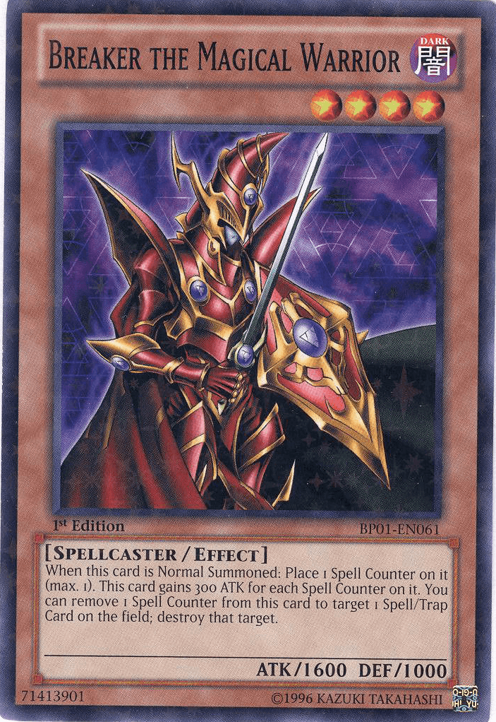 1st Edition, Battle Pack: Epic Dawn, Dark, Effect Monster, Spellcaster, Starfoil Rare, Unlimited Breaker the Magical Warrior [BP01-EN061] Starfoil Rare - Trading Card World
