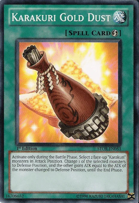 1st Edition, Common, Quick Play Spell, Spell, Storm of Ragnarok, Unlimited Karakuri Gold Dust [STOR-EN053] Common - Trading Card World