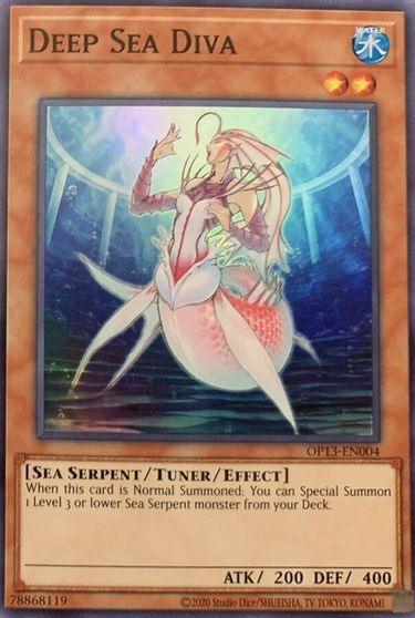 OTS Tournament Pack 13, Sea Serpent, Super Rare, Tuner/Effect monster, Unlimited, Water Deep Sea Diva [OP13-EN004] Super Rare - Trading Card World