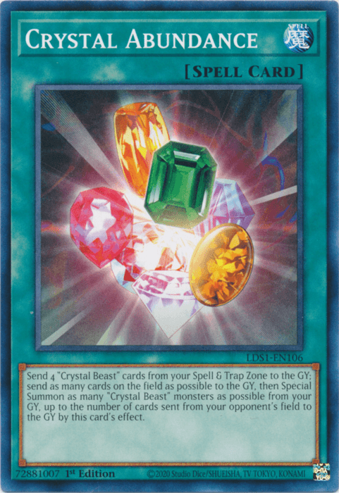 1st Edition, Common, Legendary Duelists: Season 1, Normal Spell, Spell Crystal Abundance [LDS1-EN106] Common - Trading Card World
