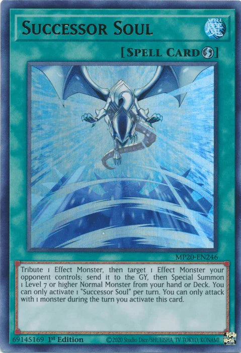 1st Edition, 2020 Tin of Lost Memories, Quick Play Spell, Spell, Ultra Rare Successor Soul [MP20-EN246] Ultra Rare - Trading Card World