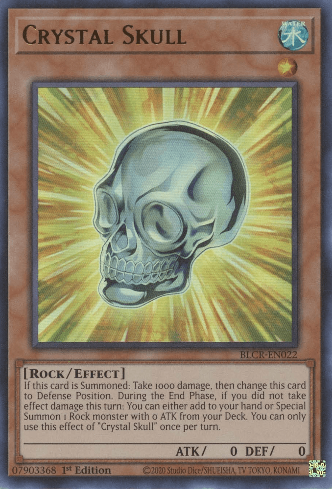 1st Edition, Battles of Legend: Crystal Revenge, Effect Monster, Rock, Ultra Rare, Water Crystal Skull [BLCR-EN022] Ultra Rare - Trading Card World