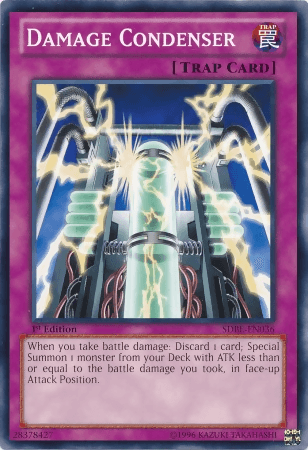 1st Edition, Common, Normal Trap, Structure Deck: Saga of Blue-Eyes White Dragon, Trap, Unlimited Damage Condenser [SDBE-EN036] Common - Trading Card World