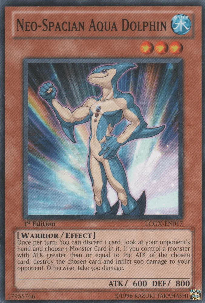 1st Edition, Common, Effect Monster, Legendary Collection 2, Unlimited, Warrior, Water Neo-Spacian Aqua Dolphin [LCGX-EN017] Common - Trading Card World