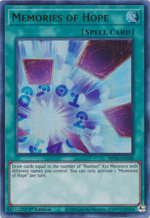 1st Edition, 2020 Tin of Lost Memories, Normal Spell, Spell, Ultra Rare Memories of Hope [MP20-EN100] Ultra Rare - Trading Card World