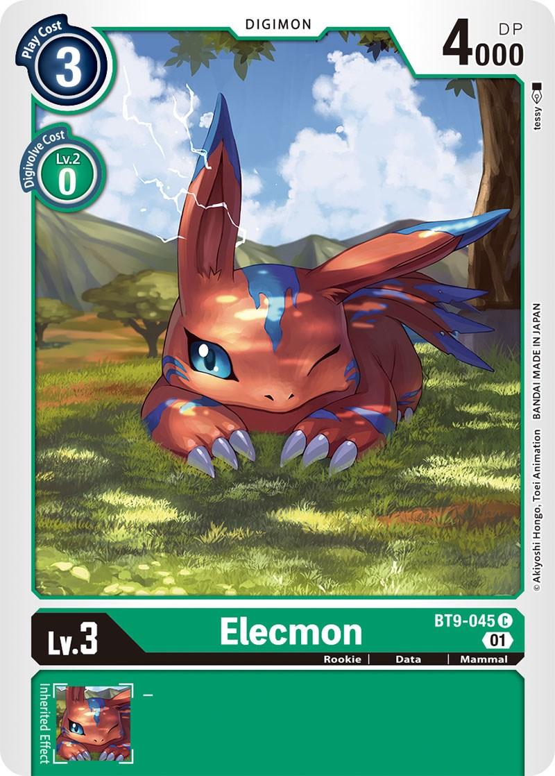 BT9-045, Common, Data, Digimon, Green, Mammal, Rookie, X Record Elecmon [BT9-045] [X Record] - Trading Card World