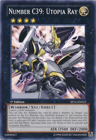 1st Edition, Common, Light, Star Pack 2014, Warrior, Xyz/Effect Monster Number C39: Utopia Ray [SP14-EN022] Common - Trading Card World