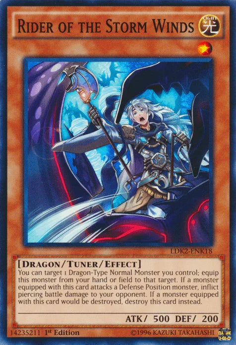 1st Edition, Common, Dragon, Legendary Decks II, Light, Tuner/Effect Monster, Unlimited Rider of the Storm Winds [LDK2-ENK18] Common - Trading Card World
