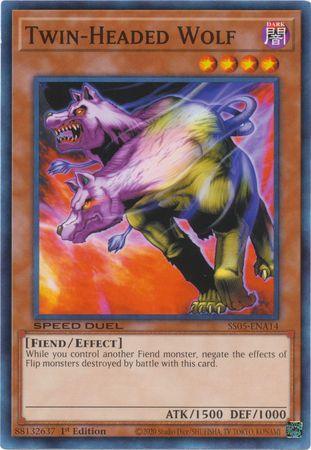 1st Edition, Common, Dark, Effect Monster, Fiend, Speed Duel: Twisted Nightmares Twin-Headed Wolf [SS05-ENA14] Common - Trading Card World