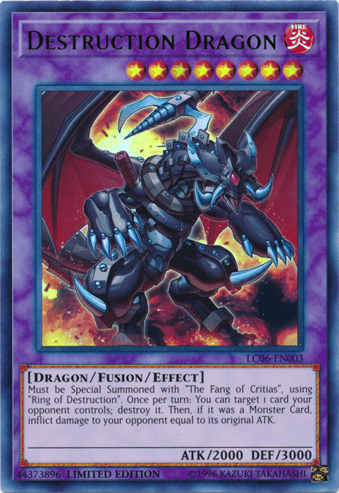 Dragon, Fire, Fusion/Effect Monster, Legendary Collection Kaiba, Limited, Ultra Rare Destruction Dragon - LC06-EN003 [LC06-EN003] Ultra Rare - Trading Card World
