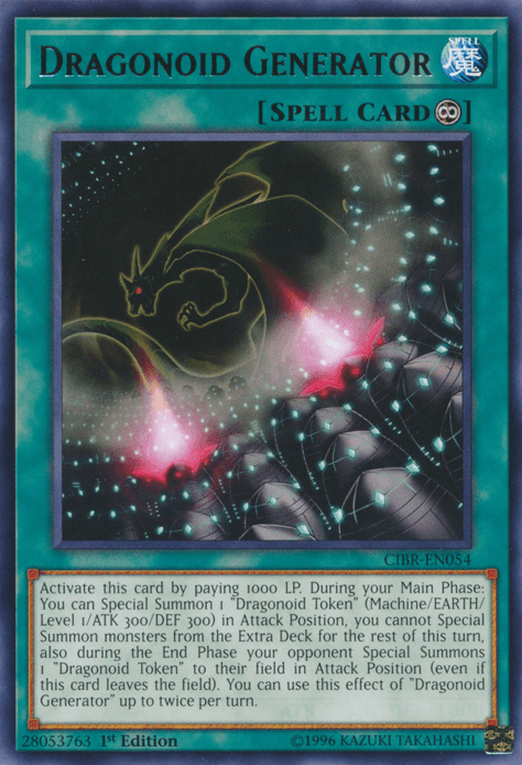 1st Edition, Circuit Break, Continuous Spell, Rare, Spell, Unlimited Dragonoid Generator [CIBR-EN054] Rare - Trading Card World