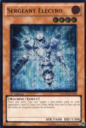 1st Edition, Effect Monster, Fire, Machine, Photon Shockwave, Ultimate Rare, Unlimited Sergeant Electro [PHSW-EN090] Ultimate Rare - Trading Card World
