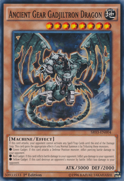 1st Edition, Common, Earth, Effect Monster, Machine, Structure Deck: Machine Reactor, Unlimited Ancient Gear Gadjiltron Dragon [SR03-EN004] Common - Trading Card World
