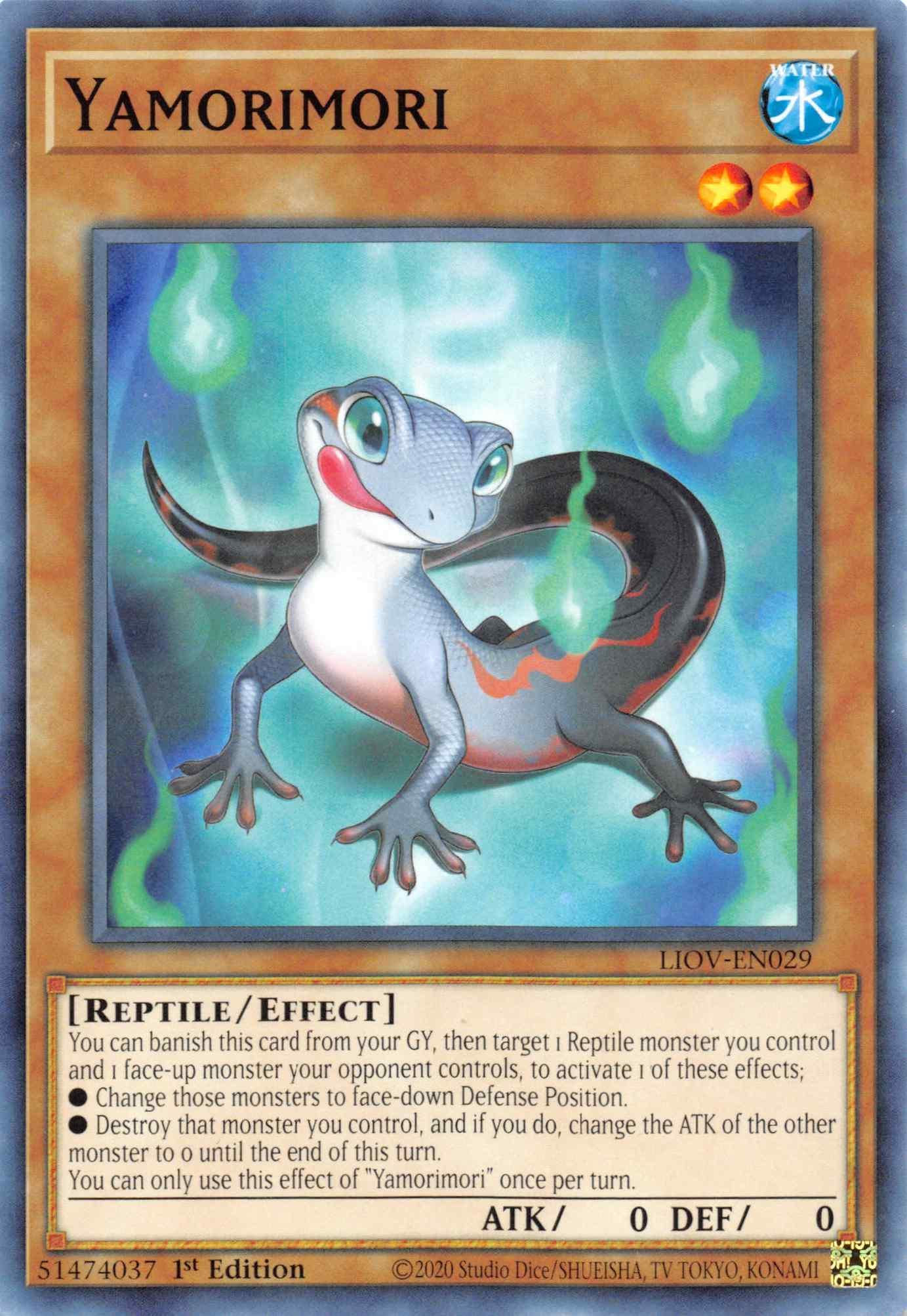 1st Edition, Common, Effect Monster, Lightning Overdrive, Reptile, Water Yamorimori [LIOV-EN029] Common - Trading Card World