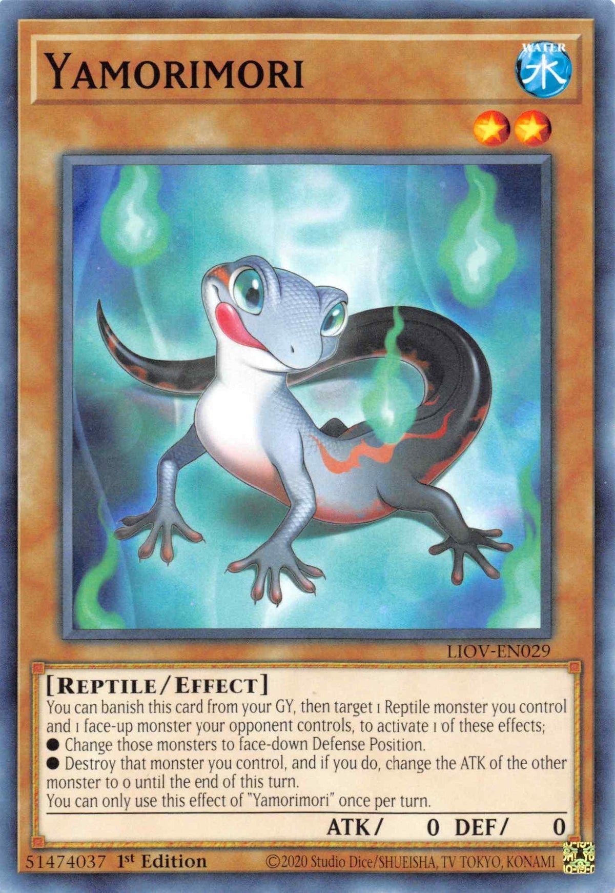 1st Edition, Common, Effect Monster, Lightning Overdrive, Reptile, Water Yamorimori [LIOV-EN029] Common - Trading Card World