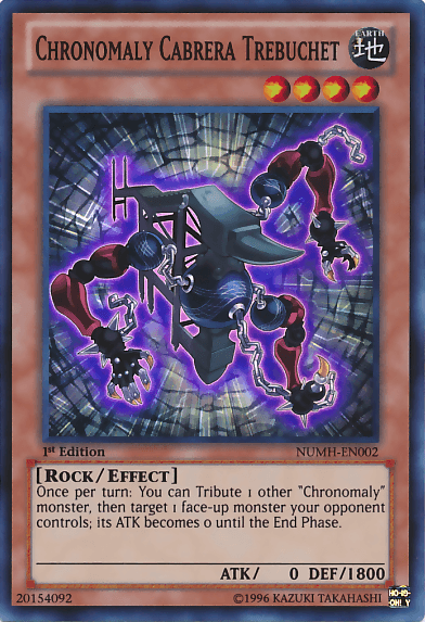 1st Edition, Earth, Effect Monster, Number Hunters, Rock, Super Rare, Unlimited Chronomaly Cabrera Trebuchet [NUMH-EN002] Super Rare - Trading Card World
