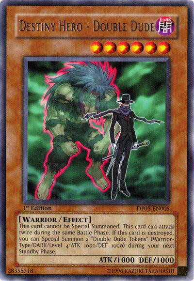 1st Edition, Dark, Duelist Pack 5: Aster Phoenix, Effect Monster, Rare, Unlimited, Warrior Destiny Hero - Double Dude [DP05-EN005] Rare - Trading Card World