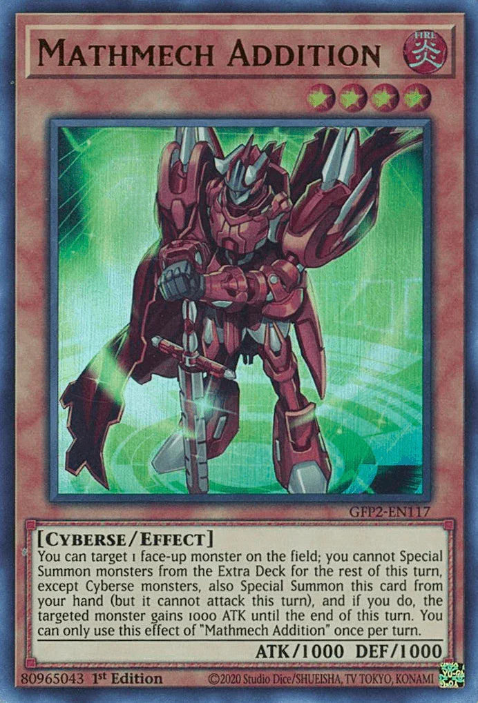 1st Edition, Cyberse, Effect Monster, Fire, Ghosts From the Past: The 2nd Haunting, Ultra Rare Mathmech Addition [GFP2-EN117] Ultra Rare - Trading Card World