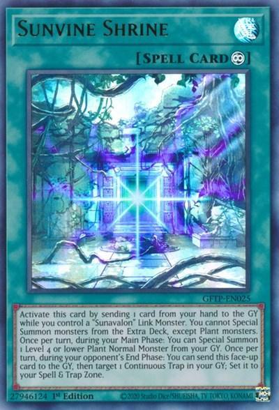 1st Edition, Continuous Spell, Ghosts from the Past, Spell, Ultra Rare Sunvine Shrine [GFTP-EN025] Ultra Rare - Trading Card World
