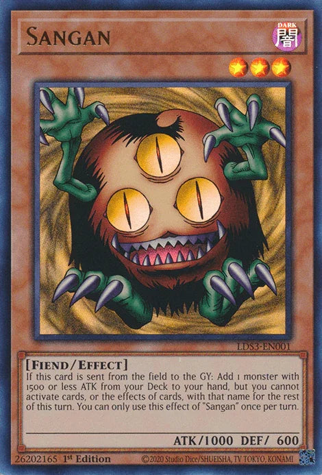 1st Edition, Dark, Effect Monster, Fiend, Legendary Duelists: Season 3, Ultra Rare Sangan [LDS3-EN001] Ultra Rare - Trading Card World