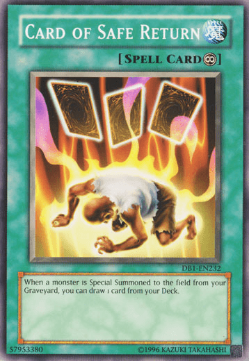 Common, Continuous Spell, Dark Beginning 1, Spell, Unlimited Card of Safe Return [DB1-EN232] Common - Trading Card World
