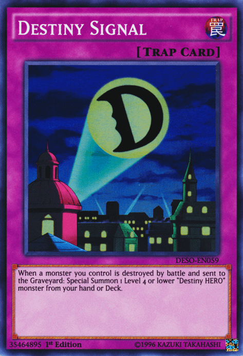 1st Edition, Destiny Soldiers, Normal Trap, Super Rare, Trap Destiny Signal [DESO-EN059] Super Rare - Trading Card World