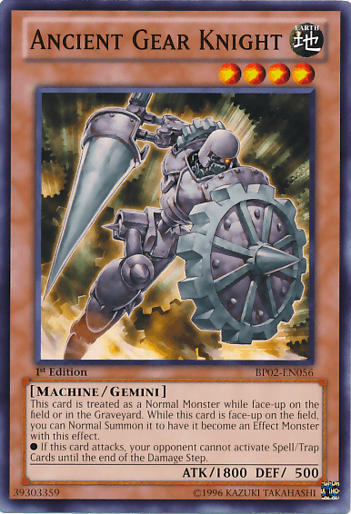 1st Edition, Battle Pack 2: War of the Giants, Common, Earth, Gemini Monster, Machine, Unlimited Ancient Gear Knight [BP02-EN056] Common - Trading Card World