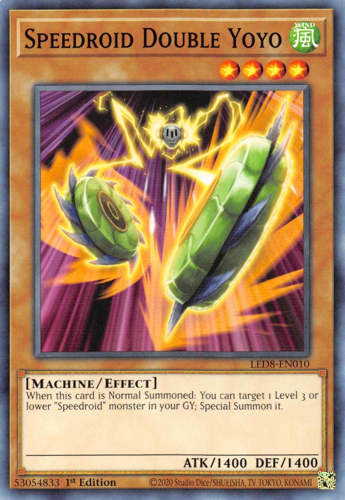 1st Edition, Common, Effect Monster, Legendary Duelists: Synchro Storm, Machine, Wind Speedroid Double Yoyo [LED8-EN010] Common - Trading Card World
