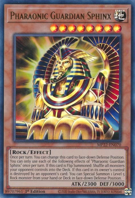 1st Edition, 2022 Tin of the Pharaoh's Gods, Earth, Effect Monster, Rock, Ultra Rare Pharaonic Guardian Sphinx [MP22-EN070] Ultra Rare - Trading Card World