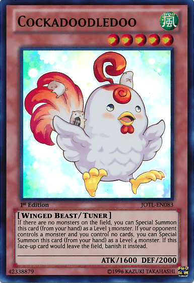 1st Edition, Judgment of the Light, Tuner Monster, Ultra Rare, Unlimited, Wind, Winged Beast Cockadoodledoo [JOTL-EN083] Ultra Rare - Trading Card World