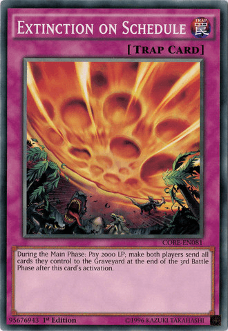 1st Edition, Clash of Rebellions, Common, Normal Trap, Trap, Unlimited Extinction on Schedule [CORE-EN081] Common - Trading Card World