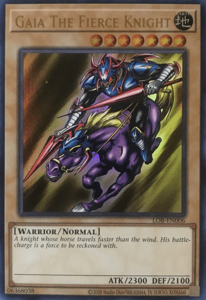 Earth, Legend of Blue Eyes White Dragon (25th Anniversary Edition), Normal Monster, Ultra Rare, Unlimited, Warrior Gaia The Fierce Knight (25th Anniversary) [LOB-EN006] Ultra Rare - Trading Card World