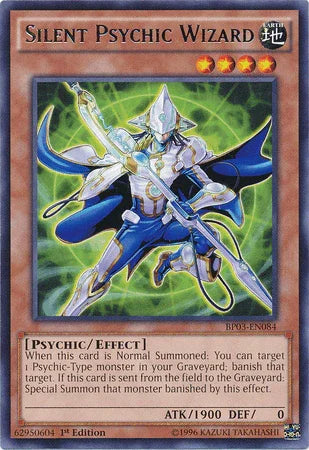 1st Edition, Battle Pack 3: Monster League, Earth, Effect Monster, Psychic, Rare Silent Psychic Wizard [BP03-EN084] Rare - Trading Card World