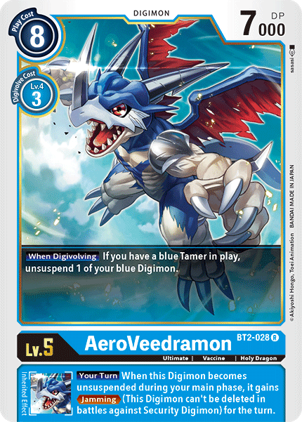 Blue, BT2-028, Digimon, Holy Dragon, Rare, Release Special Booster Ver.1.5, Ultimate, Vaccine AeroVeedramon [BT2-028] [Release Special Booster Ver.1.5] - Trading Card World
