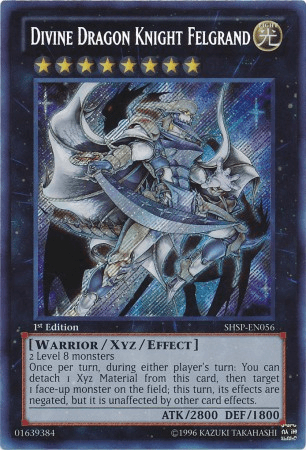 1st Edition, Light, Secret Rare, Shadow Specters, Unlimited, Warrior, Xyz/Effect Monster Divine Dragon Knight Felgrand [SHSP-EN056] Secret Rare - Trading Card World