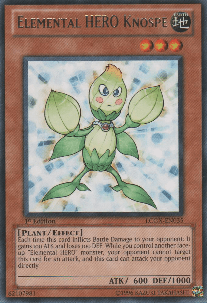 1st Edition, Earth, Effect Monster, Legendary Collection 2, Plant, Rare, Unlimited Elemental HERO Knospe [LCGX-EN035] Rare - Trading Card World