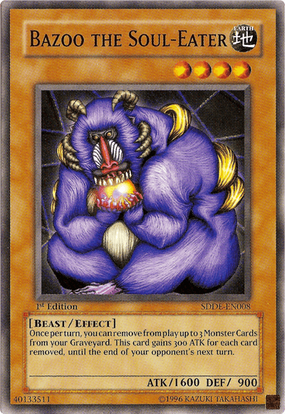 1st Edition, Beast, Common, Earth, Effect Monster, Structure Deck: The Dark Emperor, Unlimited Bazoo the Soul-Eater [SDDE-EN008] Common - Trading Card World